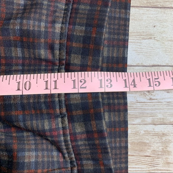Talbots plaid Ponte Pants dark black red blue EUC Size 14 - Picture 6 of 8